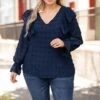 Fresh Outlook Top, Navy 2 Fresh Outlook Top, Navy -Chic Soul Store FreshOutlookTop Navy 1238