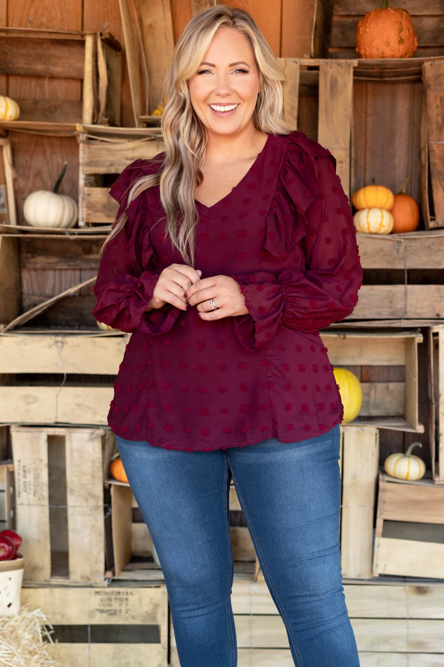 Fresh Outlook Top, Wine 3 Fresh Outlook Top, Wine