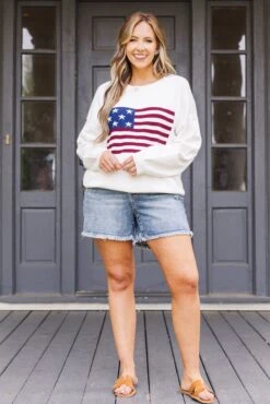 From Sea To Shining Sea Sweater, White -Chic Soul Store FromSeaTopShiningSeaSweater White 6