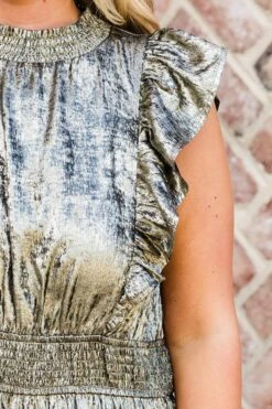 Frozen Enchantment Dress, Gold -Chic Soul Store FrozenEnchantedDress Gold 4