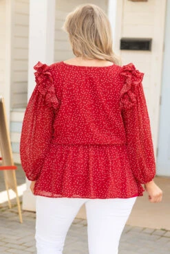 Fun In The Air Tonight Blouse, Red 12 Fun In The Air Tonight Blouse, Red -Chic Soul Store FunInTheAirTonightBlouse Red 9756