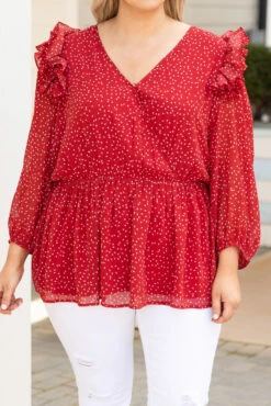 Fun In The Air Tonight Blouse, Red 11 Fun In The Air Tonight Blouse, Red -Chic Soul Store FunInTheAirTonightBlouse Red 9757