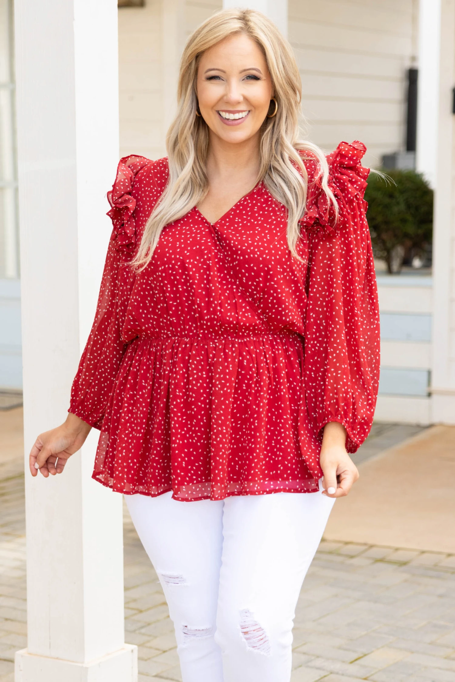 Fun In The Air Tonight Blouse, Red 3 Fun In The Air Tonight Blouse, Red