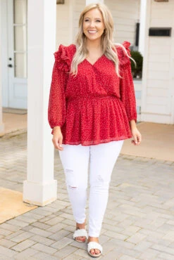 Fun In The Air Tonight Blouse, Red 10 Fun In The Air Tonight Blouse, Red -Chic Soul Store FunInTheAirTonightBlouse Red 9759