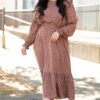 Garden Of My Dreams Dress, Brown -Chic Soul Store GardenOfMyDreamsDress Brown 0635