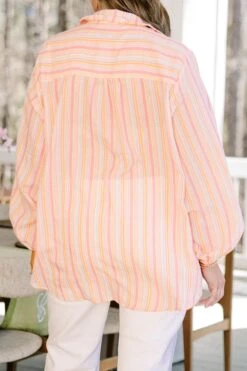 Not So Ordinary Top, Pink 14 Not So Ordinary Top, Pink -Chic Soul Store GardenTimeTop PinkStripe 5