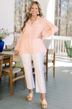 Not So Ordinary Top, Pink 11 Not So Ordinary Top, Pink -Chic Soul Store GardenTimeTop PinkStripe 9