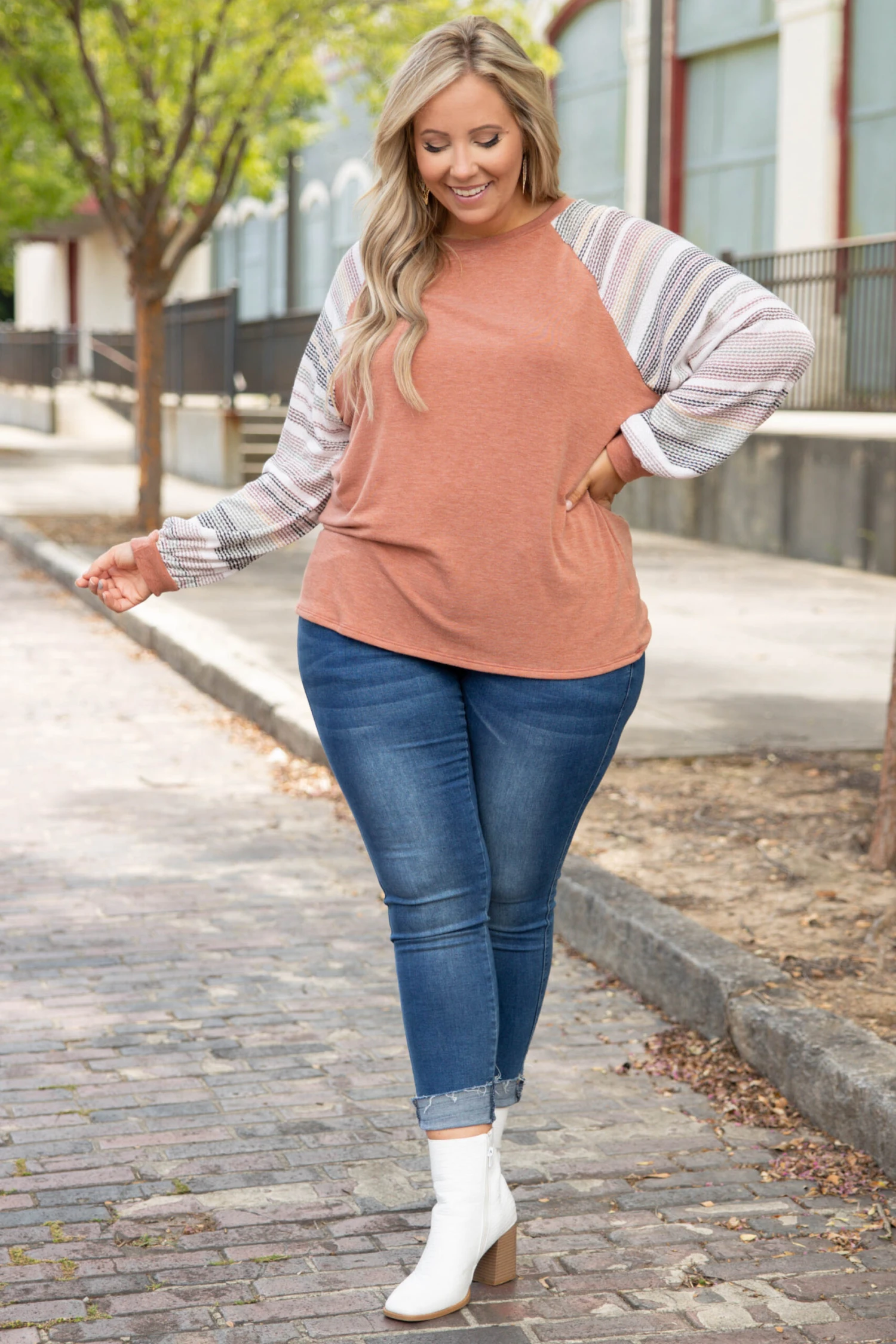 Getting Into The Groove Top, Oatmeal 4 Getting Into The Groove Top, Oatmeal - Image 2