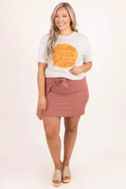Getting My Way Skirt, Dusty Rose -Chic Soul Store GettingMyWaySkirt DustyRose 9819