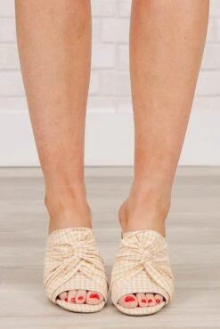 Gingham Style Heels, Toffee -Chic Soul Store GinghamStyleHeels Toffee 3
