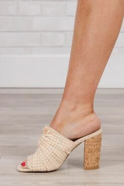 Gingham Style Heels, Toffee -Chic Soul Store GinghamStyleHeels Toffee 4