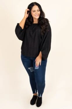 Girl At Home Top, Black -Chic Soul Store GirlAtHomeTop Black 5141