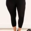 Girl Next Door Leggings Cropped, Black -Chic Soul Store GirlNextDoorLeggingsCropped Black 3
