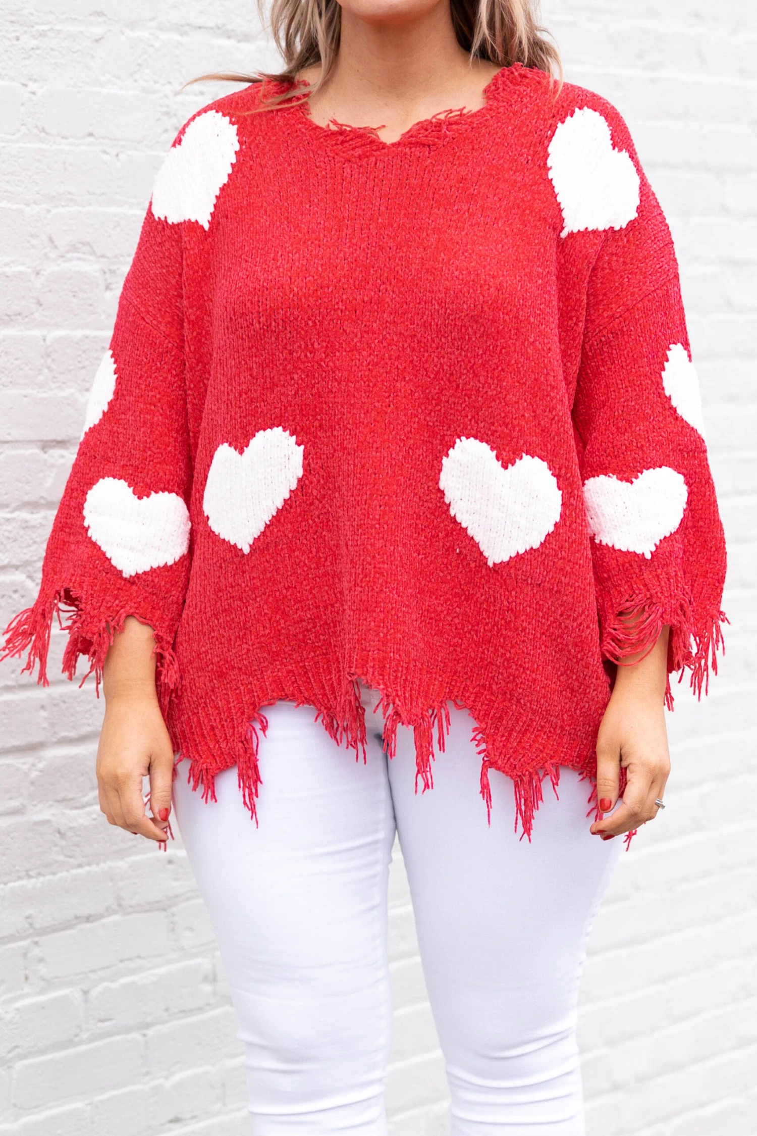Give Love Sweater, Red 6 Give Love Sweater, Red - Image 4
