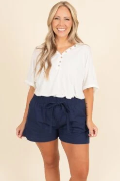 Give You Attitude Shorts, Navy -Chic Soul Store GiveYouAttitudeShorts Navy 3