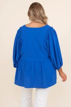 Giving You Time Top, Cobalt Blue -Chic Soul Store GivingYouTimeTop CobaltBlue 6886