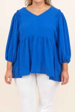 Giving You Time Top, Cobalt Blue -Chic Soul Store GivingYouTimeTop CobaltBlue 6887