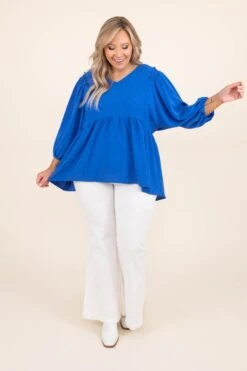 Giving You Time Top, Cobalt Blue -Chic Soul Store GivingYouTimeTop CobaltBlue 6888