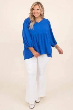 Giving You Time Top, Cobalt Blue -Chic Soul Store GivingYouTimeTop CobaltBlue 6889