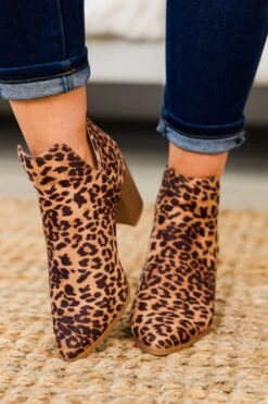 Gleaming Glam Booties, Leopard -Chic Soul Store GleamingGlamBooties Leopard 2