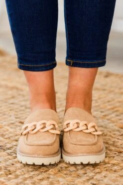 Glitter And Gold Mules, Taupe -Chic Soul Store GlitterAndGoldMules Taupe 4