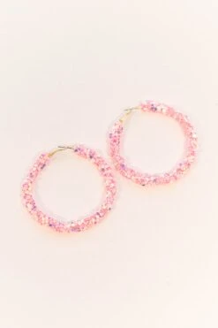 Glitzy Chic Earrings, Pink -Chic Soul Store GlitzyChicEarrings Pink 9149