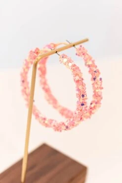 Glitzy Chic Earrings, Pink -Chic Soul Store GlitzyChicEarrings Pink 9171