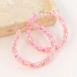 Glitzy Chic Earrings, Pink -Chic Soul Store GlitzyChicEarrings Pink2