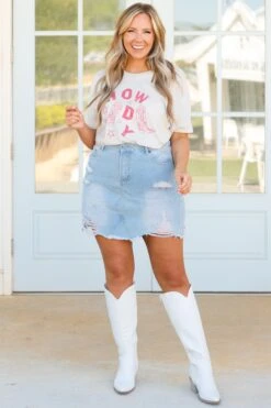 Go Saddle Up Tee, Heather Dust 9 Go Saddle Up Tee, Heather Dust -Chic Soul Store GoSaddleUpTee HeatherDust 6