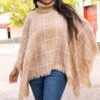 Going For Gorgeous Poncho, Tan -Chic Soul Store GoingForGorgeousPoncho Tan 2409