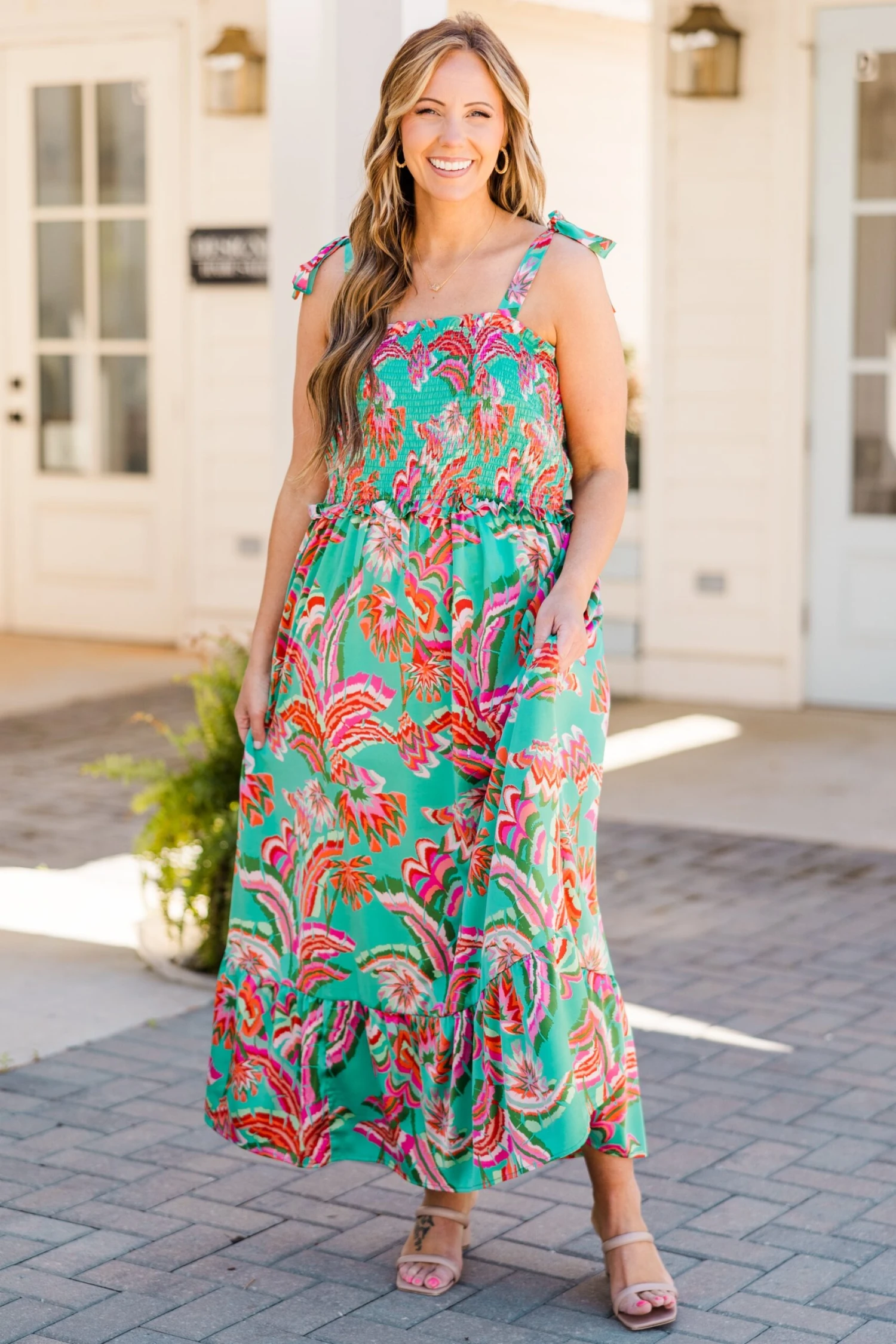 Good To Be Back Dress, Turquoise 4 Good To Be Back Dress, Turquoise - Image 2