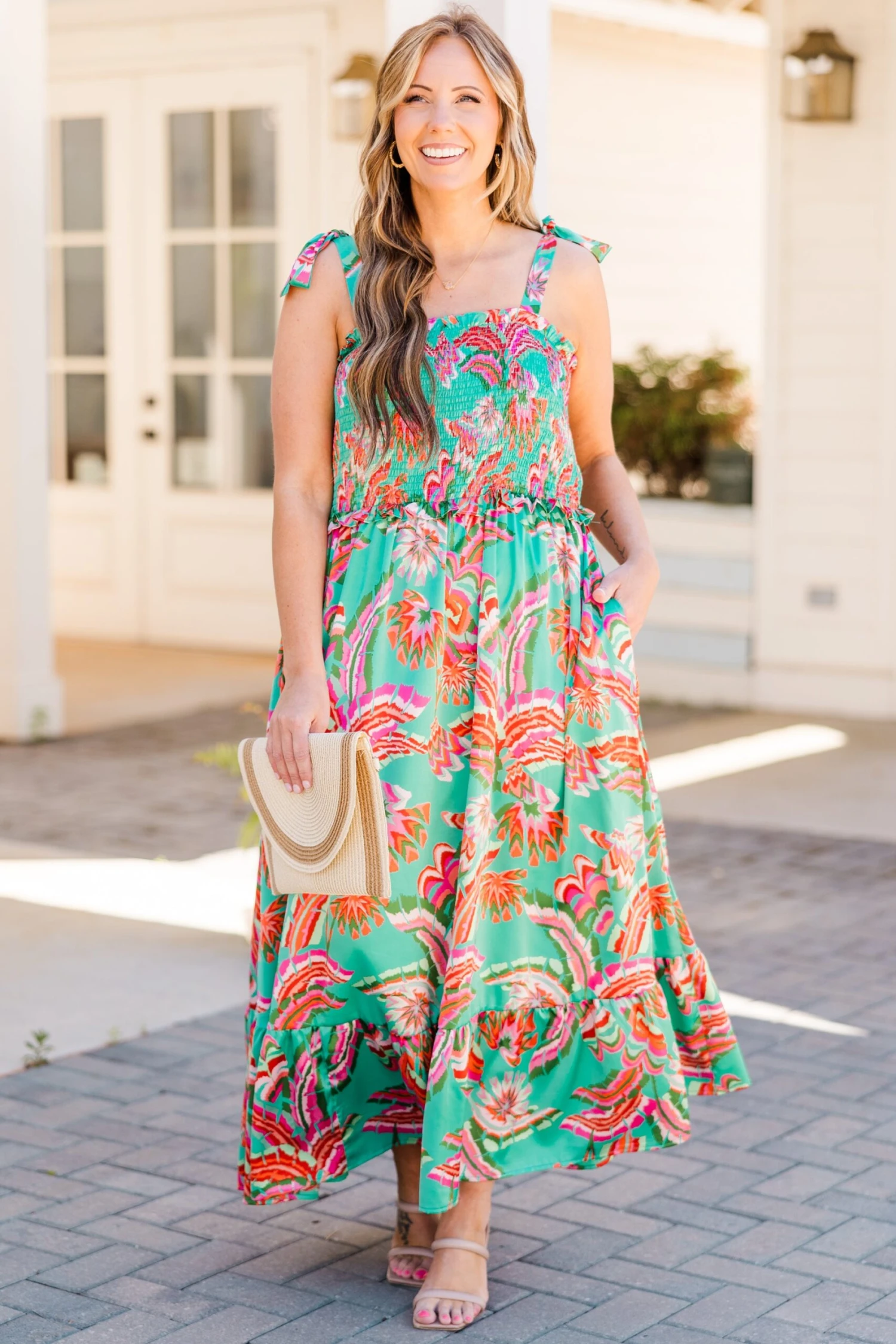 Good To Be Back Dress, Turquoise 5 Good To Be Back Dress, Turquoise - Image 3