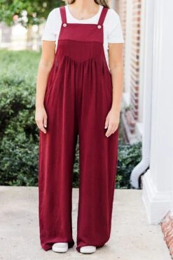 Got To Laugh Jumpsuit, Wine -Chic Soul Store GotToLaughJumpsuit Wine 2