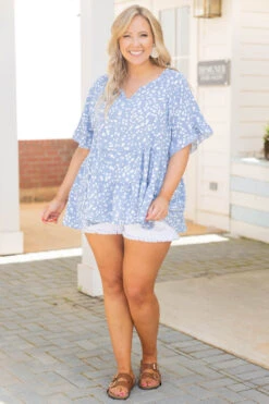 Grand Adventures Happening Top, Blue -Chic Soul Store GrandAdventuresHappeningTop Blue 7848