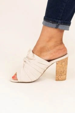 Grand Entrance Mules, Stone -Chic Soul Store GrandEntranceMules Stone 9965