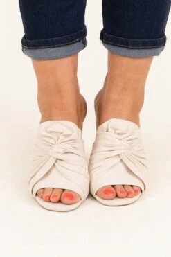 Grand Entrance Mules, Stone -Chic Soul Store GrandEntranceMules Stone 9966