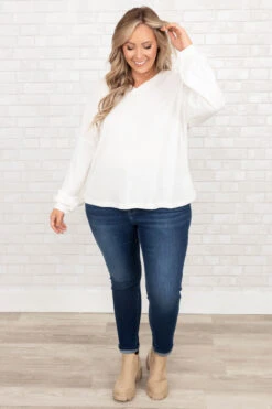 Greet The Day Top, White -Chic Soul Store GreetTheDayTop White 0060