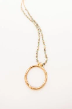 Halo Necklace, Mint White Gold -Chic Soul Store HaloNecklace MintWhiteGold 3