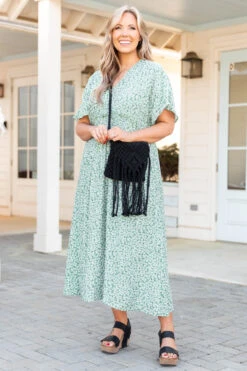 Hands To Yourself Dress, Green -Chic Soul Store HandsToYourselfDress Green PoolsideAdventuresPurse Black 9986