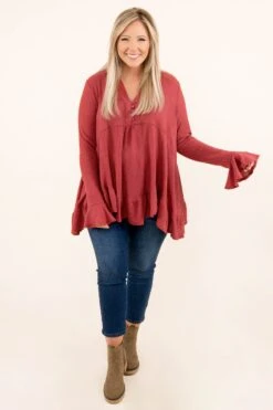 Happier Than Ever Tunic, Brick Red 10 Happier Than Ever Tunic, Brick Red -Chic Soul Store HappierThanEverTunic BrickRed 2805