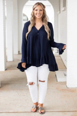 Happier Than Ever Tunic, Navy 10 Happier Than Ever Tunic, Navy -Chic Soul Store HappierThanEverTunic Navy 0182