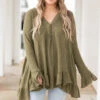 Happier Than Ever Tunic, Olive -Chic Soul Store HappierThanEverTunic Olive 0087