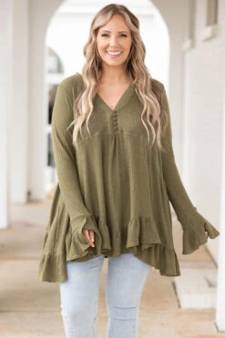 Happier Than Ever Tunic, Olive