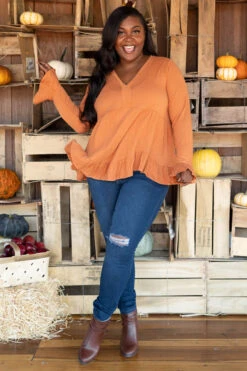 Happier Together Top, Rust -Chic Soul Store HappierTogetherTop Rust 7223