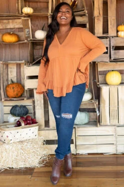 Happier Together Top, Rust -Chic Soul Store HappierTogetherTop Rust 7228