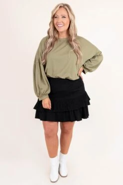 Happy To Hear Skirt, Black -Chic Soul Store HappyToHearSkirt Black 5481