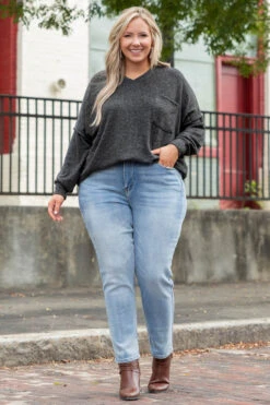 Have It All Night Sweater, Charcoal -Chic Soul Store HaveItAllNightSweater Charcoal 3