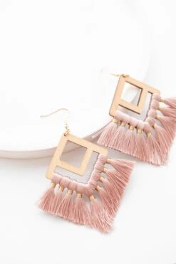 Head In The Game Earrings, Dusty Pink -Chic Soul Store HeadInTheGameEarrings DustyPink 9013