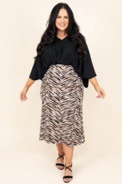 Hear My Roar Skirt, Brown -Chic Soul Store HearMyRoarSkirt Brown 1261