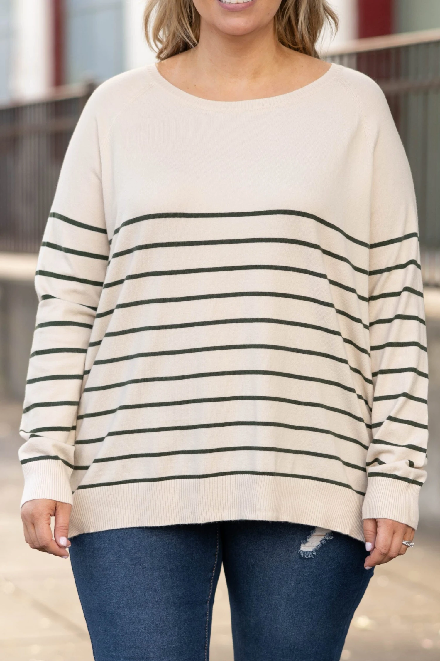 Heart By Heart Sweater, Oat/Dark Green 6 Heart By Heart Sweater, Oat/Dark Green - Image 4